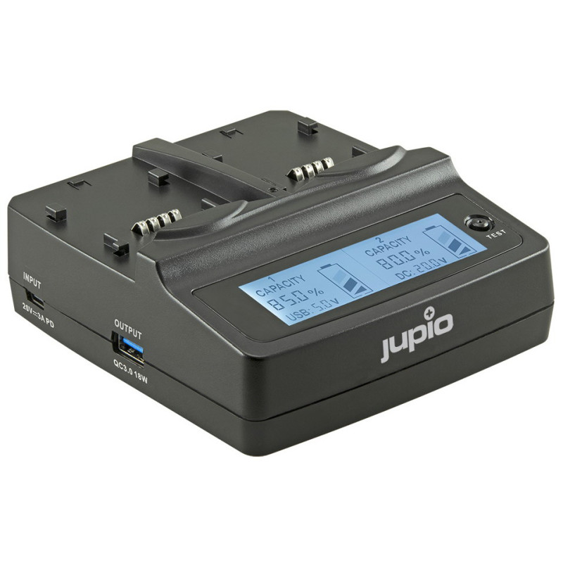 Jupio JCD0025 Chargeur Duo LCD pour Canon LP-E8
