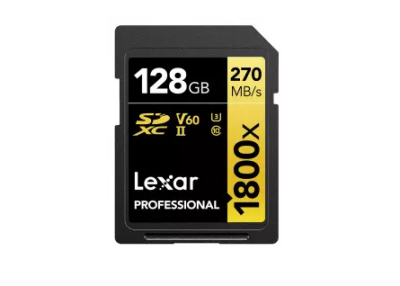 Lexar professionnel SDXC UHS-II 1800X 128GB BL v60 Gold