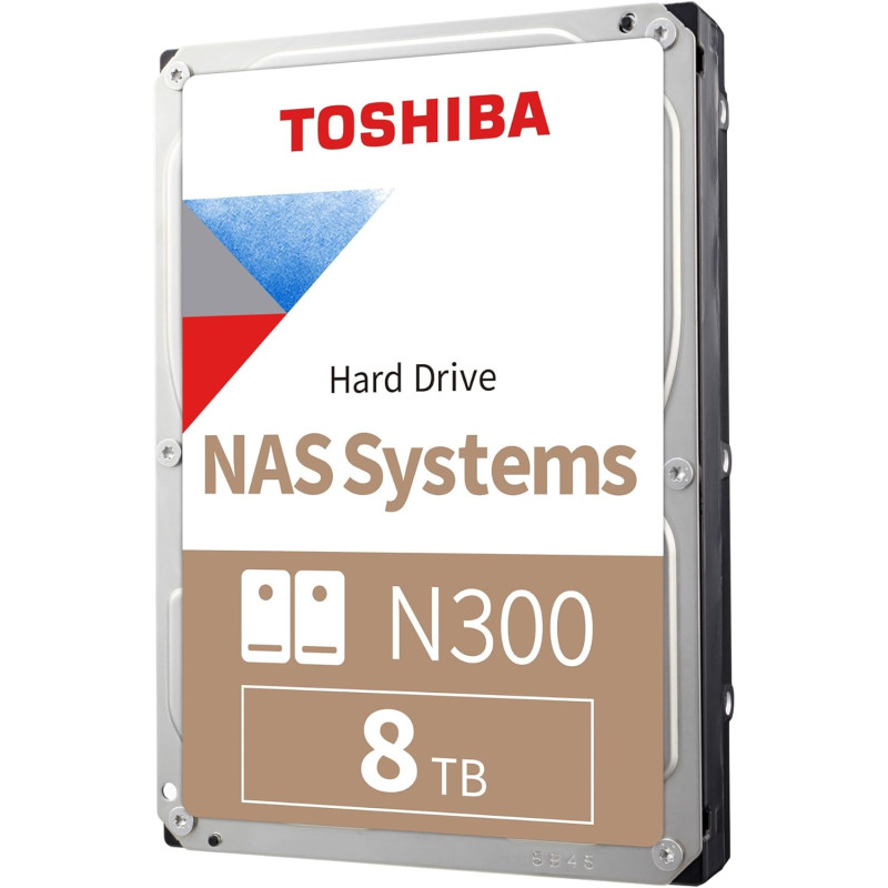 Toshiba Disque dur N300 - 3,5" 8TB - 7200rpm - SATA 6Gbps - 256MB