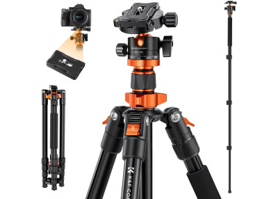 K&F Concept Trepied aluminium avec rotule 360° - Hauteur max 1,71m