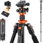 K&F Concept Trepied aluminium avec rotule 360° - Hauteur max 1,71m