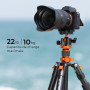K&F Concept Trepied aluminium avec rotule 360° - Hauteur max 1,71m