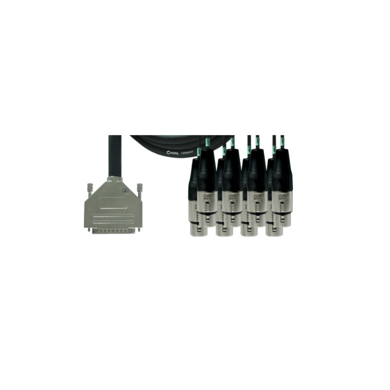 Cordial Câble interface sub-D/8 XLR femelles 3 m