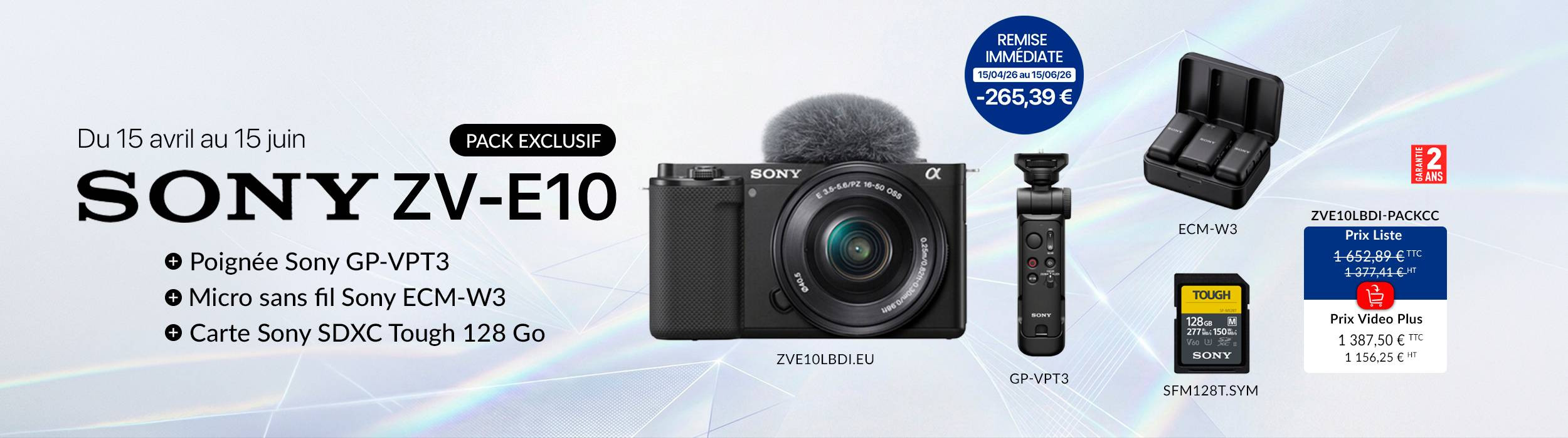 Sony pack exclusifs ZV-E10