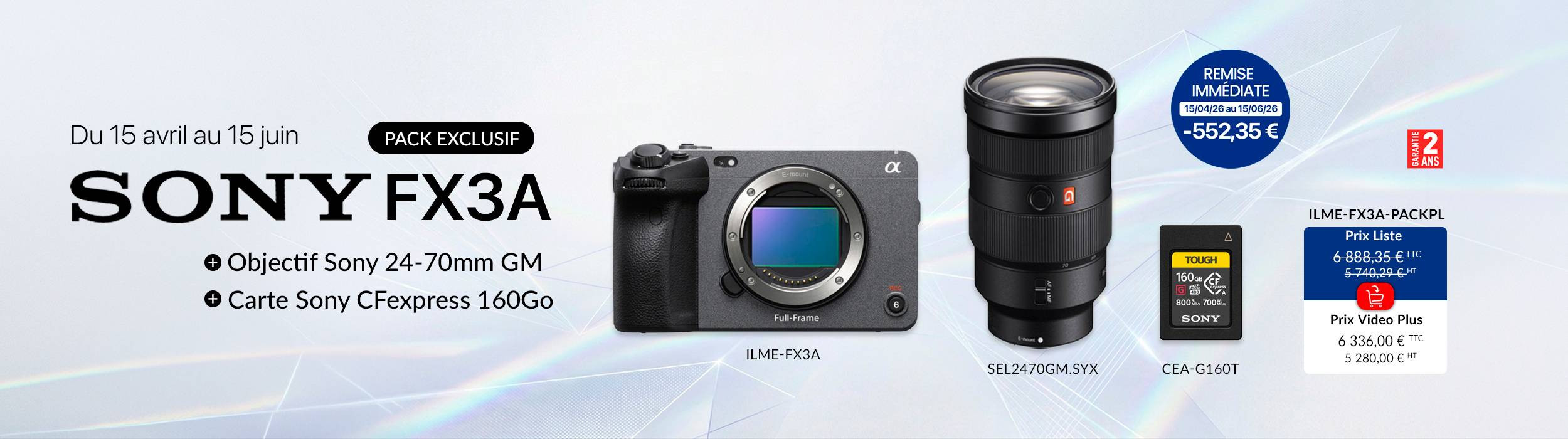 Sony pack exclusifs FX3A